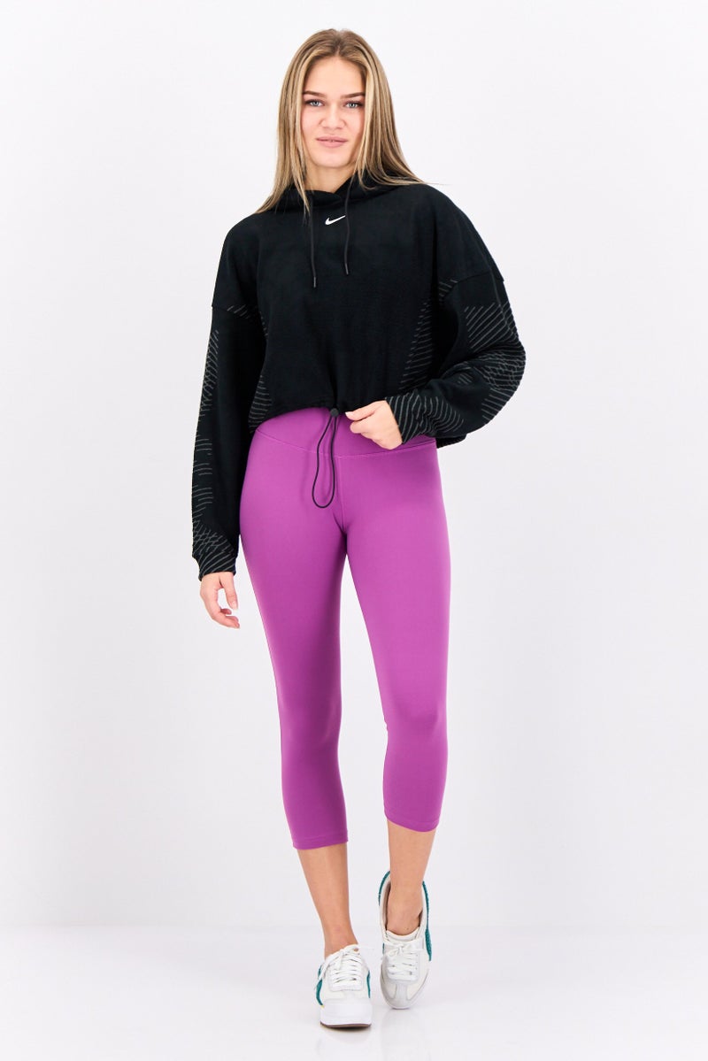 Nike هودي تدريب بأكمام طويلة للنساء بتصميم واسع، أسود - Image 4